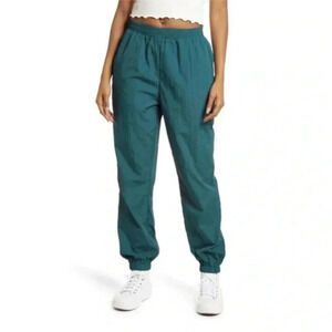 🎆 Bp Nordstrom Nylon Track Pants Green Moss Large Elastic Waist Adjustable teal